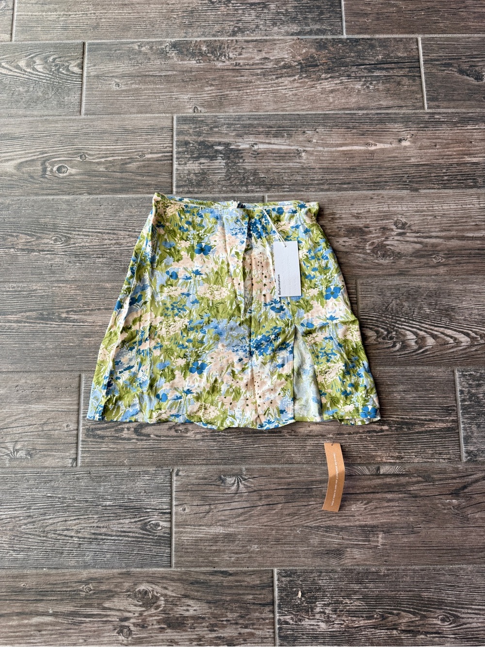 Reformation Margot Floral Slit Mini Skirt